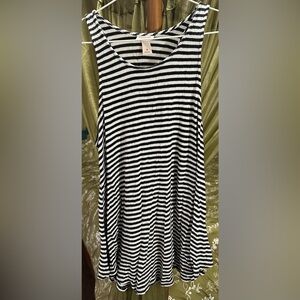 Mossimo Supply Co. Black and White Striped Tank Top